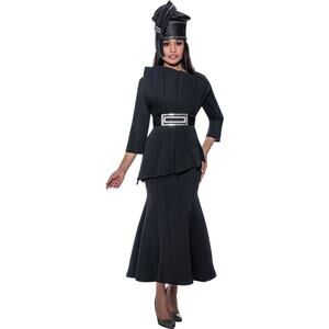 Stellar Looks Women's Scuba 3/4 Sleeves Top. Size 14, Missing Belt. Contemporary